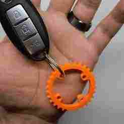 Bike crank gear keychain