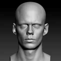 Bill Skarsgård Lifecast 3D Head Likeness (IT, Pennywise, Nosferatu, The Crow, John Wick, etc.)
