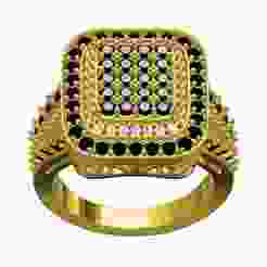 Black and White Diamond Cocktail Ring for Men