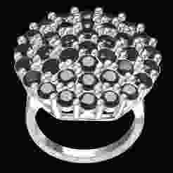 Black Diamond Flower Ring