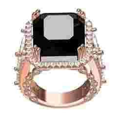 Black Emerald Stone Cocktail Ring