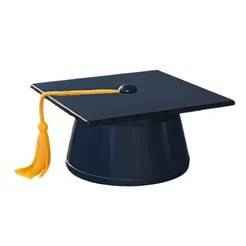 Black Graduation Cap with Yellow Tassel