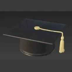Black Mortarboard with Gold Tassel