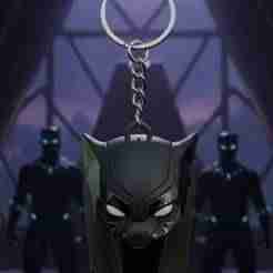 Black Panther Mask Keychain - Wakandan Royal Pose - Marvel - Ready to Print (No Supports Needed)