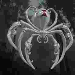 Black widow spider gothic baroque deco pendant