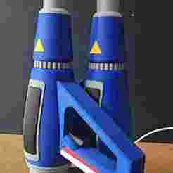 Blue Ranger Turbo Hand Blasters (Muffler Guns) - 1:1 Scale Replica
