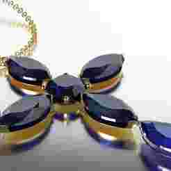 BLUE SAPPHIRE CROSS NECKLACE PENDANT