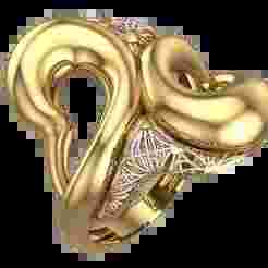 Bold Honeycomb Twist Ring- Lightweight 3D Printable Model-R7-10