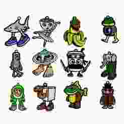 Brainrot key rings x12