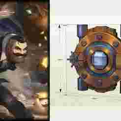Braum Crime City – Shield – League of Legends Cosplay Prop – EVA Foam Template – PDO + PDF Pepakura Pattern