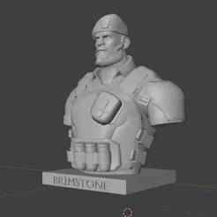 Brimstone Bust – Valorant 3D Printable Statue