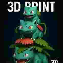 Bulbasaur Evolution Totem – 3D Printable Model