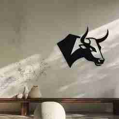 Bull Head Wall Decor Art