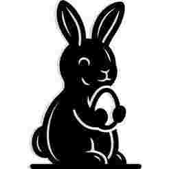 bunny holding an egg with sun rays behind 1 - 2D/3D Wall Art STL+SVG For CNC Router, Plasma, Waterjet, Laser & 3D Printer