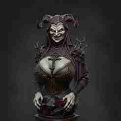 Bust of a demonic witch nun 3D model for printing-Bust of a demonic witch nun 3D model for printing