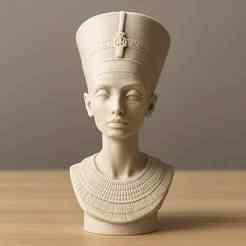 Bust of Queen Nefertiti – Ancient Egyptian Sculpture | 3D Printable Resin Statue