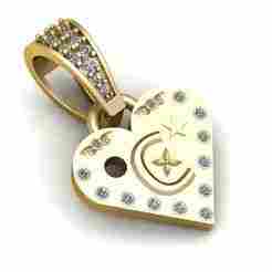 C GOLD HEART PENDANT   3d printable model