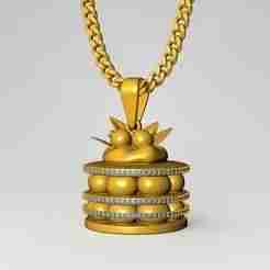 Cake Pendant STL 3D Model for Jewelry – One Inch Pendant