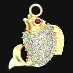 Carp pendant - Fish pendant - Womens pendants - N1034