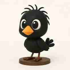 Cartoon Blackbird Figurine