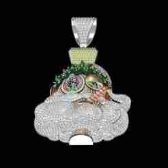 Cartoon Caracter Iced Diamond Hip Hop Pendant