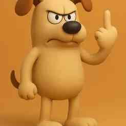 Cartoon Dog Middle Finger STL – Funny 3D Printable Figurine