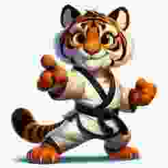 CARTOON TIGER BLACK BELT