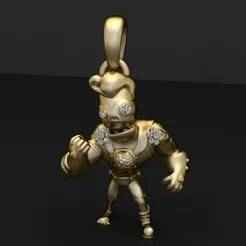 Cartoon Warrior Diamond Pendant