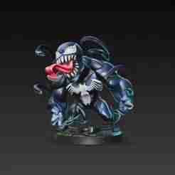 Cartoonish Venom Figure – Stylized Fan Art Model