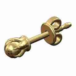 Carved claw bead vintage stud earring 3D print model