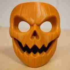 carved pumpkin Halloween mask