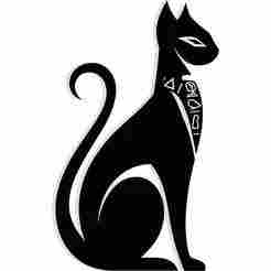 cat (Bastet) seated with hieroglyphs forming the tail 2 - 2D/3D Wall Art STL+SVG For CNC Router, Plasma, Waterjet, Laser & 3D Printer