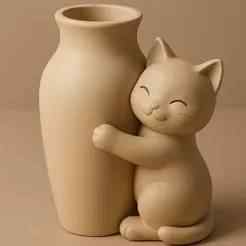 Cat Hug Vase