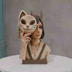 cat mask bust
