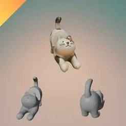 Cat Phone Holder 3D Model STL – Cute Animal Phone Stand for Desk or Table Display