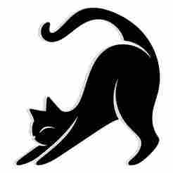 cat stretching with arched back 1 - 2D/3D Wall Art STL+SVG For CNC Router, Plasma, Waterjet, Laser & 3D Printer