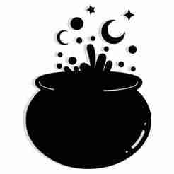 cauldron bubbling into stars and moons 3 - 2D/3D Wall Art STL+SVG For CNC Router, Plasma, Waterjet, Laser & 3D Printer