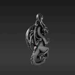 Celtic Dragon Keychain Charm STL - Intricate Knotwork Fantasy Keyring Pendant