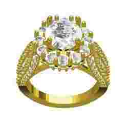 Charming Round Cut Diamond Hidden Halo Set Ring