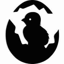 chick inside a cracked eggshell - 2D/3D Wall Art STL+SVG For CNC Router, Plasma, Waterjet, Laser & 3D Printer