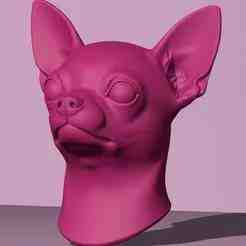Chihuahua Dog Bust – 3D Printable Model – Cute Pet Sculpture STL