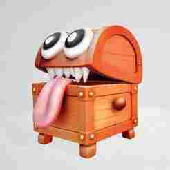 Chompy Chest – Stylized Cartoon Treasure Monster for Print or Animation