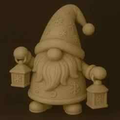 Christmas Gnome with Double Lanterns STL