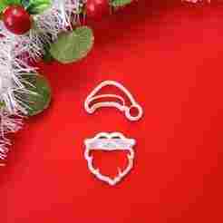 christmas santa and cap clay cutter