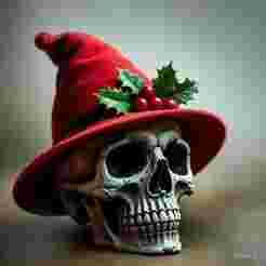 christmas witch skull muergado