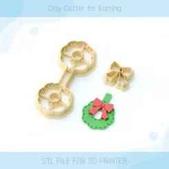 Christmas Wreath Keychain Clay Cutter