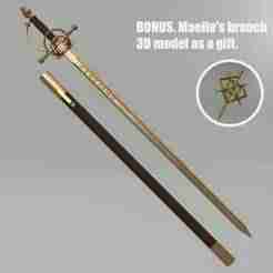 Clair Obscur Expedition 33 Maelle Maellum small sword. Video game, props, cosplay