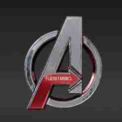 Classic Block Letter A Keychain - Heroic Stylized Alpha Symbol with Red Arrow Accent