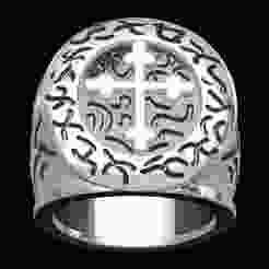 Classic Cross Signet Ring for Men