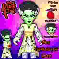 Classic Monsters Mrs Frankenstein MultiColor Flexi Print-In-Place + figure
